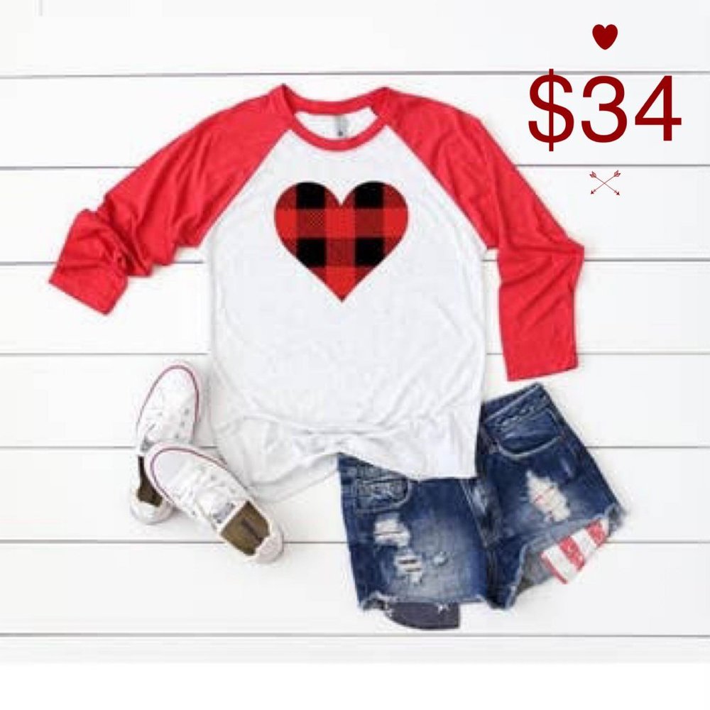Buffalo Plaid Heart Shirt